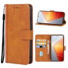 For vivo iQOO 10 Leather Phone Case(Brown) - 1