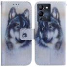 For Infinix Note 12 G96/X670 Coloured Drawing Leather Phone Case(White Wolf) - 1