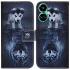 For Tecno Camon 19 Coloured Drawing Leather Phone Case(Wolf and Dog) - 1