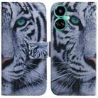 For Tecno Camon 19 Coloured Drawing Leather Phone Case(Tiger) - 1