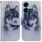 For Tecno Camon 19 Pro 5G Coloured Drawing Leather Phone Case(White Wolf) - 1