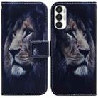 For Tecno Pova 3 LE7 Coloured Drawing Leather Phone Case(Lion) - 1