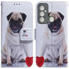 For Tecno Spark 6 GO Coloured Drawing Leather Phone Case(Pug) - 1