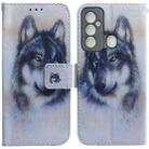For Tecno Spark 6 GO Coloured Drawing Leather Phone Case(White Wolf) - 1