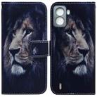 For Tecno Pop 6 No Fingerprints Coloured Drawing Leather Phone Case(Lion) - 1