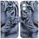 For Tecno Pop 6 No Fingerprints Coloured Drawing Leather Phone Case(Tiger) - 1