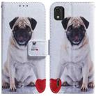 For Nokia C2 2nd Edition Coloured Drawing Leather Phone Case(Pug) - 1