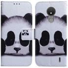 For Nokia C21 Coloured Drawing Leather Phone Case(Panda) - 1