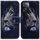 For OPPO A57 2022 4G/A57 2022 5G/Realme Q5i/Realme V23 5G/Realme Narzo 50 5G/A77 5G  Coloured Drawing Leather Phone Case(Lion) - 1