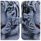 For OPPO A57 2022 4G/A57 2022 5G/Realme Q5i/Realme V23 5G/Realme Narzo 50 5G/A77 5G  Coloured Drawing Leather Phone Case(Tiger) - 1