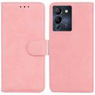 For Infinix Note 12 G96/X670 Skin Feel Pure Color Flip Leather Phone Case(Pink) - 1