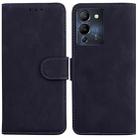 For Infinix Note 12 G96/X670 Skin Feel Pure Color Flip Leather Phone Case(Black) - 1