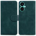 For Tecno Camon 19 Skin Feel Pure Color Flip Leather Phone Case(Green) - 1