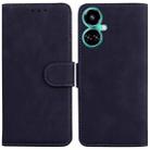 For Tecno Camon 19 Skin Feel Pure Color Flip Leather Phone Case(Black) - 1