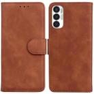 For Tecno Pova 3 LE7 Skin Feel Pure Color Flip Leather Phone Case(Brown) - 1