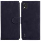 For Nokia C2 2nd Edition Skin Feel Pure Color Flip Leather Phone Case(Black) - 1