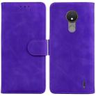 For Nokia C21 Skin Feel Pure Color Flip Leather Phone Case(Purple) - 1