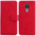 For Nokia C21 Skin Feel Pure Color Flip Leather Phone Case(Red) - 1