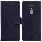 For Nokia C21 Skin Feel Pure Color Flip Leather Phone Case(Black) - 1