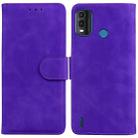 For Nokia G11 Plus Skin Feel Pure Color Flip Leather Phone Case(Purple) - 1