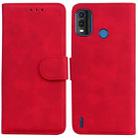 For Nokia G11 Plus Skin Feel Pure Color Flip Leather Phone Case(Red) - 1