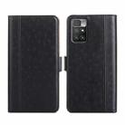 For Xiaomi Redmi 10 Ostrich Texture Flip Leather Phone Case(Black) - 1
