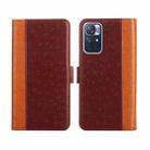 For Xiaomi Redmi Note 11 5G / Poco M4 Pro 5G Ostrich Texture Flip Leather Phone Case(Brown) - 1