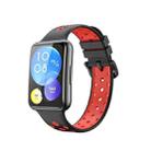 For Huawei Watch Fit 2 Two-color Silicone Watch Band(Black+Red) - 1