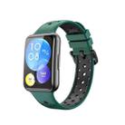 For Huawei Watch Fit 2 Two-color Silicone Watch Band(Dark Green) - 1