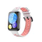 For Huawei Watch Fit 2 Two-color Silicone Watch Band(White + Pink) - 1