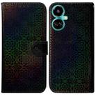 For Tecno Camon 19 Pro 5G Colorful Magnetic Buckle Leather Phone Case(Black) - 1