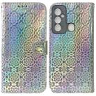 For Tecno Spark 6 GO Colorful Magnetic Buckle Leather Phone Case(Silver) - 1