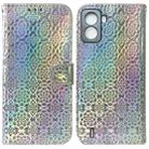 For Tecno Pop 6 No Fingerprints Colorful Magnetic Buckle Leather Phone Case(Silver) - 1