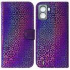 For Tecno Pop 6 No Fingerprints Colorful Magnetic Buckle Leather Phone Case(Purple) - 1