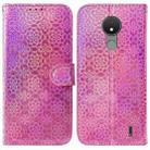 For Nokia C21 Colorful Magnetic Buckle Leather Phone Case(Pink) - 1