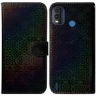 For Nokia G11 Plus Colorful Magnetic Buckle Leather Phone Case(Black) - 1