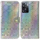 For OPPO A57 2022 4G/A57 2022 5G/Realme Q5i/Realme V23 5G/Realme Narzo 50 5G/A77 5G Colorful Magnetic Buckle Leather Phone Case(Silver) - 1