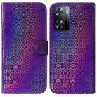 For OPPO A57 2022 4G/A57 2022 5G/Realme Q5i/Realme V23 5G/Realme Narzo 50 5G/A77 5G Colorful Magnetic Buckle Leather Phone Case(Purple) - 1