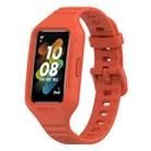 For Huawei Band 8 / Huawei Band 7 / Honor Band 6 Universal Integrated Silicone Watch Band(Red Tea Orange) - 1