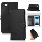 For iPhone SE 2022 / SE 2020 / 8 / 7 Cross Texture Horizontal Flip Leather Phone Case(Black) - 1