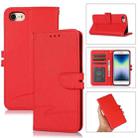 For iPhone SE 2022 / SE 2020 / 8 / 7 Cross Texture Horizontal Flip Leather Phone Case(Red) - 1