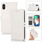For iPhone X / XS Cross Texture Horizontal Flip Leather Phone Case(White) - 1