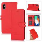 For iPhone X / XS Cross Texture Horizontal Flip Leather Phone Case(Red) - 1