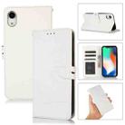 For iPhone XR Cross Texture Horizontal Flip Leather Phone Case(White) - 1