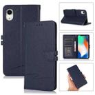 For iPhone XR Cross Texture Horizontal Flip Leather Phone Case(Dark Blue) - 1