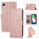 For iPhone XR Cross Texture Horizontal Flip Leather Phone Case(Pink) - 1