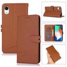For iPhone XR Cross Texture Horizontal Flip Leather Phone Case(Brown) - 1