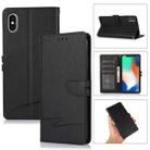 For iPhone XS Max Cross Texture Horizontal Flip Leather Phone Case(Black) - 1