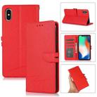 For iPhone XS Max Cross Texture Horizontal Flip Leather Phone Case(Red) - 1