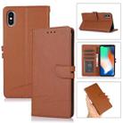 For iPhone XS Max Cross Texture Horizontal Flip Leather Phone Case(Brown) - 1